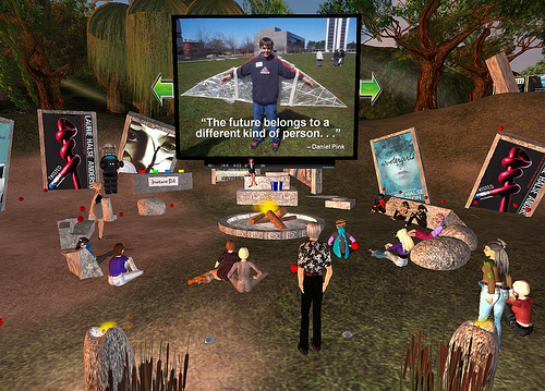 Virtual world image of Bookhenge