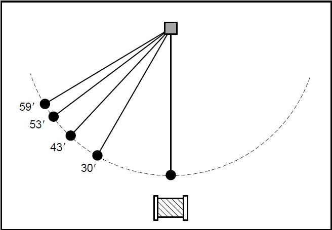 black and white diagram of swinging pendulum